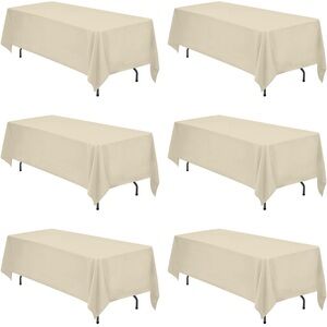 Elegant Cream Tablecloth for Dining Table (4 Pack)